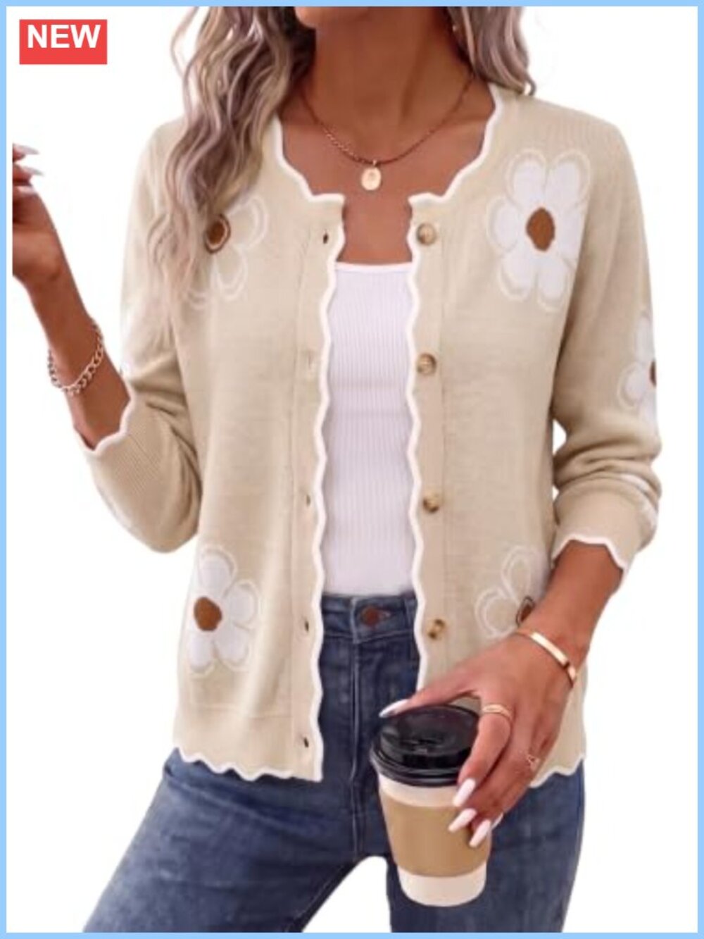 Women's Cropped Cardigan Sweater Lightweight Knit Long Sleeve Loose Fit